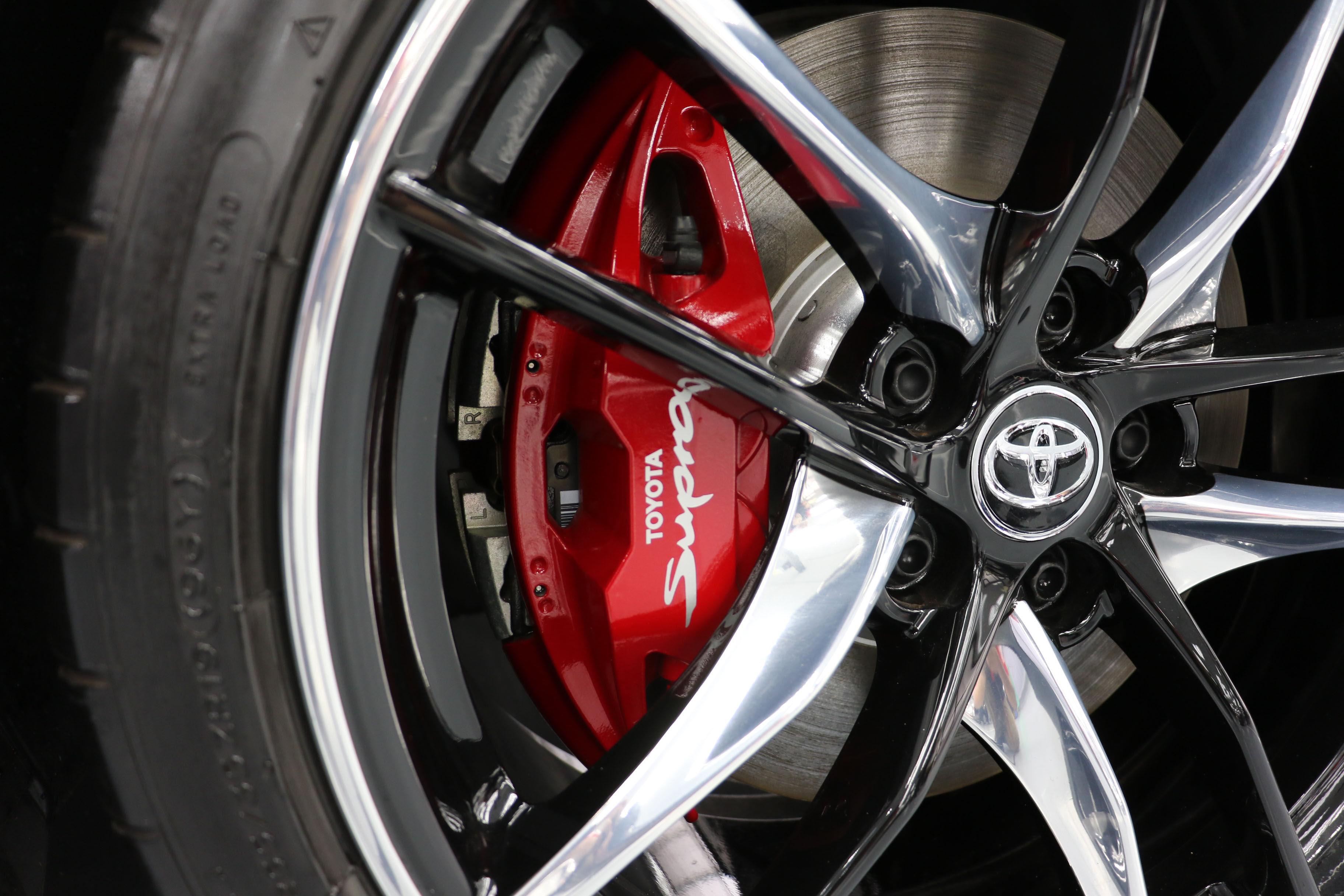 New red-painted brake calipers